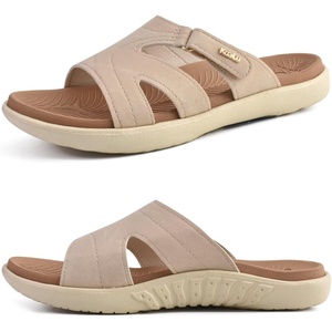image:imageKuaiLu Womens Fashion Orthotic Slides Ladies Athletic Yoga Mat Memory Foam Walking Sandals Thick Cushion Recovery Summer Beach Slippers Comfortable Plantar Fasciitis Arch SupportTan Beige