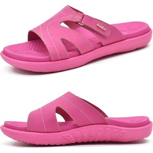 image:imageKuaiLu Womens Fashion Orthotic Slides Ladies Athletic Yoga Mat Memory Foam Walking Sandals Thick Cushion Recovery Summer Beach Slippers Comfortable Plantar Fasciitis Arch SupportHot Pink