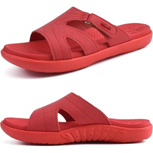 image:imageKuaiLu Womens Fashion Orthotic Slides Ladies Athletic Yoga Mat Memory Foam Walking Sandals Thick Cushion Recovery Summer Beach Slippers Comfortable Plantar Fasciitis Arch SupportRed