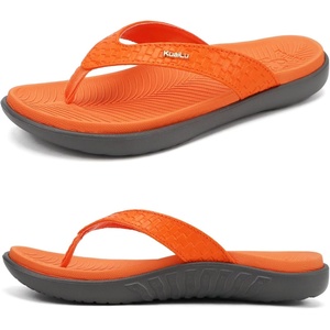 image:imageKuaiLu Womens Flip Flops Ladies Yoga Mat Comfortable Walking Thong Sandals With Plantar Fasciitis Arch Support Slip On Indoor Outdoor For SummerOrange
