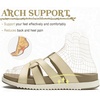 image:imageKuaiLu Gladiator Sandals for Women with Comfortable Arch Support Summer Beach Walking Fisherman Slides Boho Outfits Flats Slip on Cushion Shoes Indoor OutdoorBeige
