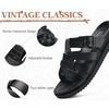 image:imageKuaiLu Gladiator Sandals for Women with Comfortable Arch Support Summer Beach Walking Fisherman Slides Boho Outfits Flats Slip on Cushion Shoes Indoor OutdoorBlack