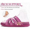 image:imageKuaiLu Gladiator Sandals for Women with Comfortable Arch Support Summer Beach Walking Fisherman Slides Boho Outfits Flats Slip on Cushion Shoes Indoor OutdoorRose