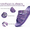 image:imageKuaiLu Gladiator Sandals for Women with Comfortable Arch Support Summer Beach Walking Fisherman Slides Boho Outfits Flats Slip on Cushion Shoes Indoor OutdoorPurple