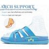 image:imageKuaiLu Gladiator Sandals for Women with Comfortable Arch Support Summer Beach Walking Fisherman Slides Boho Outfits Flats Slip on Cushion Shoes Indoor OutdoorBlue