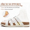 image:imageKuaiLu Gladiator Sandals for Women with Comfortable Arch Support Summer Beach Walking Fisherman Slides Boho Outfits Flats Slip on Cushion Shoes Indoor OutdoorWhite Khaki
