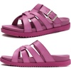 image:imageKuaiLu Gladiator Sandals for Women with Comfortable Arch Support Summer Beach Walking Fisherman Slides Boho Outfits Flats Slip on Cushion Shoes Indoor OutdoorRose