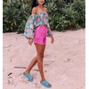 image:imageKuaiLu Gladiator Sandals for Women with Comfortable Arch Support Summer Beach Walking Fisherman Slides Boho Outfits Flats Slip on Cushion Shoes Indoor OutdoorBlue