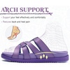 image:imageKuaiLu Gladiator Sandals for Women with Comfortable Arch Support Summer Beach Walking Fisherman Slides Boho Outfits Flats Slip on Cushion Shoes Indoor OutdoorPurple