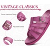 image:imageKuaiLu Gladiator Sandals for Women with Comfortable Arch Support Summer Beach Walking Fisherman Slides Boho Outfits Flats Slip on Cushion Shoes Indoor OutdoorRose
