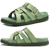 image:imageKuaiLu Gladiator Sandals for Women with Comfortable Arch Support Summer Beach Walking Fisherman Slides Boho Outfits Flats Slip on Cushion Shoes Indoor OutdoorOlive Green