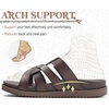 image:imageKuaiLu Gladiator Sandals for Women with Comfortable Arch Support Summer Beach Walking Fisherman Slides Boho Outfits Flats Slip on Cushion Shoes Indoor OutdoorBrown