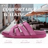 image:imageKuaiLu Gladiator Sandals for Women with Comfortable Arch Support Summer Beach Walking Fisherman Slides Boho Outfits Flats Slip on Cushion Shoes Indoor OutdoorRose
