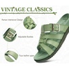 image:imageKuaiLu Gladiator Sandals for Women with Comfortable Arch Support Summer Beach Walking Fisherman Slides Boho Outfits Flats Slip on Cushion Shoes Indoor OutdoorOlive Green