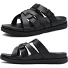 image:imageKuaiLu Gladiator Sandals for Women with Comfortable Arch Support Summer Beach Walking Fisherman Slides Boho Outfits Flats Slip on Cushion Shoes Indoor OutdoorBlack