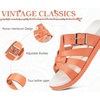 image:imageKuaiLu Gladiator Sandals for Women with Comfortable Arch Support Summer Beach Walking Fisherman Slides Boho Outfits Flats Slip on Cushion Shoes Indoor OutdoorOrange