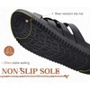 image:imageKuaiLu Gladiator Sandals for Women with Comfortable Arch Support Summer Beach Walking Fisherman Slides Boho Outfits Flats Slip on Cushion Shoes Indoor OutdoorBlack