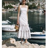 image:imageKuaiLu Gladiator Sandals for Women with Comfortable Arch Support Summer Beach Walking Fisherman Slides Boho Outfits Flats Slip on Cushion Shoes Indoor OutdoorWhite