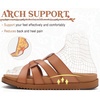 image:imageKuaiLu Gladiator Sandals for Women with Comfortable Arch Support Summer Beach Walking Fisherman Slides Boho Outfits Flats Slip on Cushion Shoes Indoor OutdoorKhaki