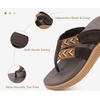 image:imageKuaiLu Womens Orthopedic Flip Flops Comfortable Arch Support Summer Walking Thong Sandals Beach Vacation Boho Outfits Casual NonSlip Shoes Indoor OutdoorBrown