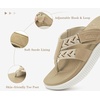 image:imageKuaiLu Womens Orthopedic Flip Flops Comfortable Arch Support Summer Walking Thong Sandals Beach Vacation Boho Outfits Casual NonSlip Shoes Indoor OutdoorBeige