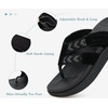 image:imageKuaiLu Womens Orthopedic Flip Flops Comfortable Arch Support Summer Walking Thong Sandals Beach Vacation Boho Outfits Casual NonSlip Shoes Indoor OutdoorBlack