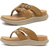 image:imageKuaiLu Womens Orthopedic Flip Flops Comfortable Arch Support Summer Walking Thong Sandals Beach Vacation Boho Outfits Casual NonSlip Shoes Indoor OutdoorKhaki