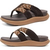 image:imageKuaiLu Womens Orthopedic Flip Flops Comfortable Arch Support Summer Walking Thong Sandals Beach Vacation Boho Outfits Casual NonSlip Shoes Indoor OutdoorBrown