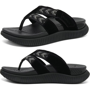 image:imageKuaiLu Womens Orthopedic Flip Flops Comfortable Arch Support Summer Walking Thong Sandals Beach Vacation Boho Outfits Casual NonSlip Shoes Indoor OutdoorBlack