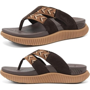 image:imageKuaiLu Womens Orthopedic Flip Flops Comfortable Arch Support Summer Walking Thong Sandals Beach Vacation Boho Outfits Casual NonSlip Shoes Indoor OutdoorBrown