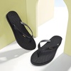 image:imageKuaiLu Womens Fashion Flip Flops Ladies Lightweight Summer Beach Yoga Mat Thong Sandals with Comfortable Arch SupportDeep Black