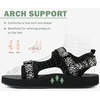image:imageKuaiLu Womens Walking Sandals Comfortable Memory Foam Arch Support Adjustable Straps Sport Hiking Shoes Summer Beach Outdoor Camping AdventureBlack