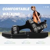 image:imageKuaiLu Womens Walking Sandals Comfortable Memory Foam Arch Support Adjustable Straps Sport Hiking Shoes Summer Beach Outdoor Camping AdventureBlack