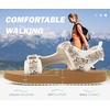 image:imageKuaiLu Womens Walking Sandals Comfortable Memory Foam Arch Support Adjustable Straps Sport Hiking Shoes Summer Beach Outdoor Camping AdventureWhite Khaki