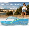 image:imageKuaiLu Womens Platform Flip Flops Comfortable Arch Support Yoga Mat Chic Summer Dressy Sandals Beach Trendy Boho Outfits Wedge Sandles Outdoor Travel Walking Cushion Orthopedic FootwearBlue