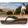 image:imageKuaiLu Womens Platform Flip Flops Comfortable Arch Support Yoga Mat Chic Summer Dressy Sandals Beach Trendy Boho Outfits Wedge Sandles Outdoor Travel Walking Cushion Orthopedic FootwearBrown
