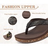 image:imageKuaiLu Womens Platform Flip Flops Comfortable Arch Support Yoga Mat Chic Summer Dressy Sandals Beach Trendy Boho Outfits Wedge Sandles Outdoor Travel Walking Cushion Orthopedic FootwearBrown
