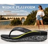 image:imageKuaiLu Womens Platform Flip Flops Comfortable Arch Support Yoga Mat Chic Summer Dressy Sandals Beach Trendy Boho Outfits Wedge Sandles Outdoor Travel Walking Cushion Orthopedic FootwearBlack
