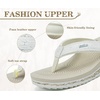 image:imageKuaiLu Womens Platform Flip Flops Comfortable Arch Support Yoga Mat Chic Summer Dressy Sandals Beach Trendy Boho Outfits Wedge Sandles Outdoor Travel Walking Cushion Orthopedic FootwearBeige White