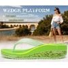 image:imageKuaiLu Womens Platform Flip Flops Comfortable Arch Support Yoga Mat Chic Summer Dressy Sandals Beach Trendy Boho Outfits Wedge Sandles Outdoor Travel Walking Cushion Orthopedic FootwearLemon Green