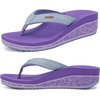 image:imageKuaiLu Womens Platform Flip Flops Comfortable Arch Support Yoga Mat Chic Summer Dressy Sandals Beach Trendy Boho Outfits Wedge Sandles Outdoor Travel Walking Cushion Orthopedic FootwearPurple