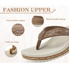 image:imageKuaiLu Womens Platform Flip Flops Comfortable Arch Support Yoga Mat Chic Summer Dressy Sandals Beach Trendy Boho Outfits Wedge Sandles Outdoor Travel Walking Cushion Orthopedic FootwearKhaki Beige