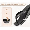 image:imageKuaiLu Womens Platform Flip Flops Comfortable Arch Support Yoga Mat Chic Summer Dressy Sandals Beach Trendy Boho Outfits Wedge Sandles Outdoor Travel Walking Cushion Orthopedic FootwearBlack