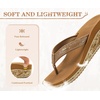 image:imageKuaiLu Womens Platform Flip Flops Comfortable Arch Support Yoga Mat Chic Summer Dressy Sandals Beach Trendy Boho Outfits Wedge Sandles Outdoor Travel Walking Cushion Orthopedic FootwearKhaki