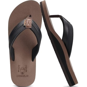 image:imageKuaiLu Mens Flip Flops Arch Support Summer Beach Pool Water Thong Sandals Waterproof Rubber Walking ShoesBlack Brown