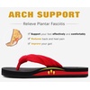 image:imageKuaiLu Flip Flops for Women with Arch Support Summer Beach Thong Sandals  Comfortable Yoga Mat Walking Shoes Cushion Slip On Casual Outfits Indoor OutdoorRed Black