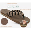 image:imageKuaiLu Flip Flops for Women with Arch Support Summer Beach Thong Sandals  Comfortable Yoga Mat Walking Shoes Cushion Slip On Casual Outfits Indoor OutdoorBrown Black
