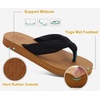 image:imageKuaiLu Flip Flops for Women with Arch Support Summer Beach Thong Sandals  Comfortable Yoga Mat Walking Shoes Cushion Slip On Casual Outfits Indoor OutdoorBlack Tan