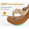 image:imageKuaiLu Flip Flops for Women with Arch Support Summer Beach Thong Sandals  Comfortable Yoga Mat Walking Shoes Cushion Slip On Casual Outfits Indoor OutdoorBeige Khaki