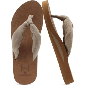 image:imageKuaiLu Flip Flops for Women with Arch Support Summer Beach Thong Sandals  Comfortable Yoga Mat Walking Shoes Cushion Slip On Casual Outfits Indoor OutdoorCamel Apricot